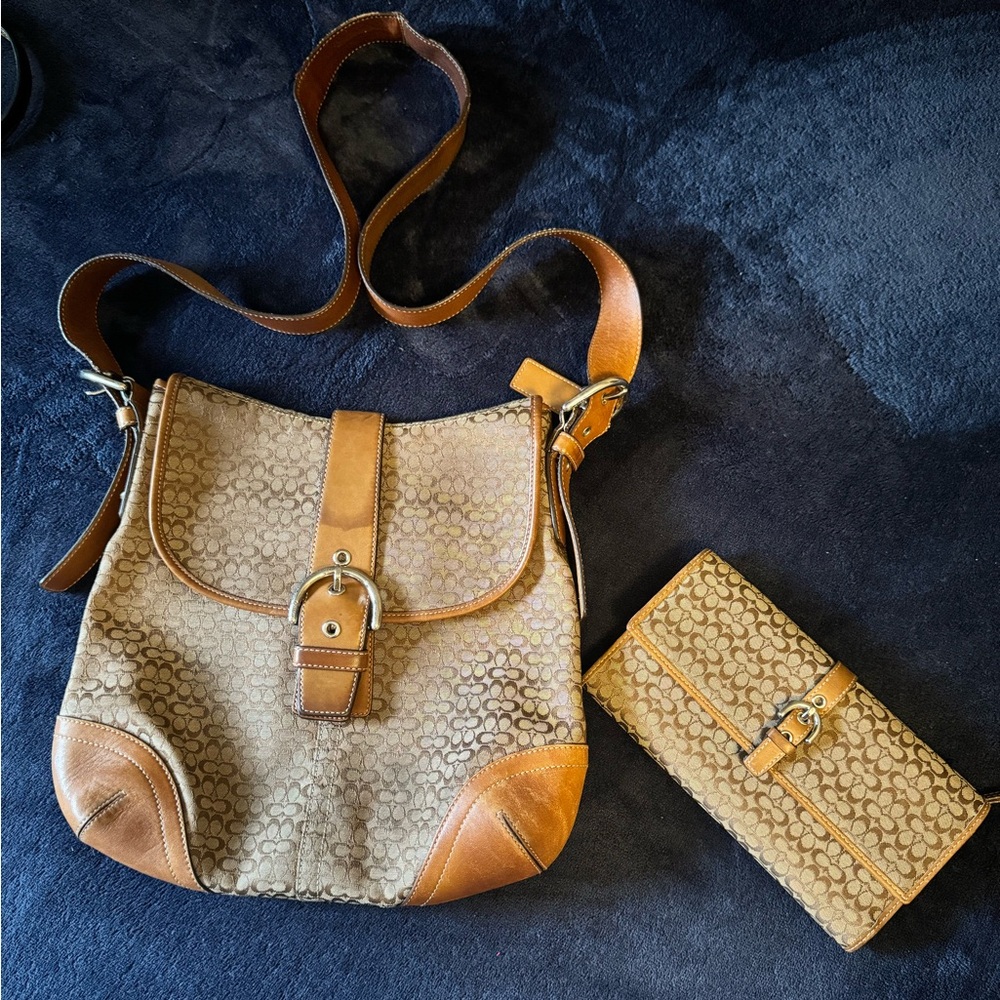 Authentic Vintage Coach Crossbody Bag + Wallet